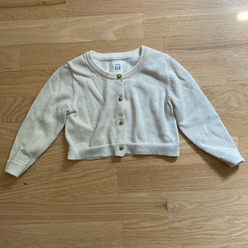 Cream and Gold Baby Gap Cardigan